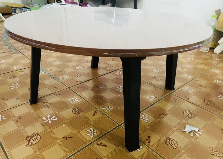 wow-โต๊ะญี่ปุ่น-โต๊ะกลม-พับเก็บได้-ประหยัดพื้นที่-หน้ากลมขนาด24นิ้ว-30นิ้วงานสวยแข็งแรงลายไม้