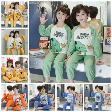 2023 Autumn Kids Sleepwear Cartoon Pajama Set For Girls Boys Spring Winter  Kids Pajamas Korea Style