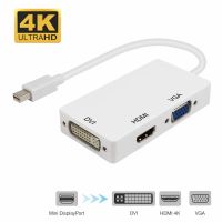 3ใน1 Mini DP ช่องแสดงผลไปยัง HDMI/DVI/สายเคเบิลอะแดปเตอร์พอร์ตจอแสดงผล VGA สำหรับแปลงสายสำหรับแอปเปิล MacBook Air Pro MDP