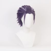 Division Rap Battle DRB Hypnosis MIC Tsutsujimori Rosho Purple Mixed Short Synthetic Hair Cosplay Wigs Halloween Party + Wig Cap