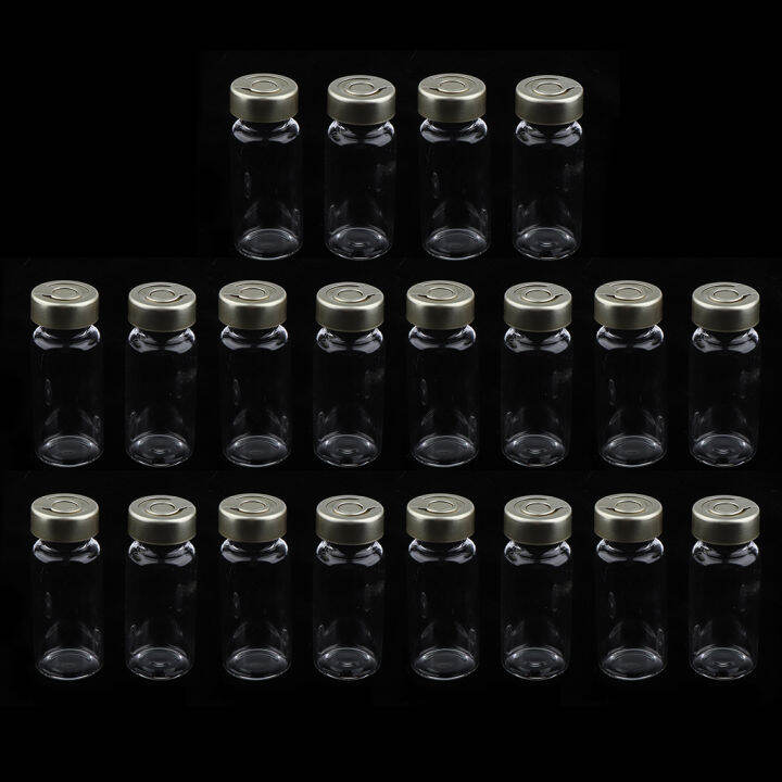 BNWEAR 20Pcs Empty Sterile Glass Sealed Serum Vials Bottles Liquid