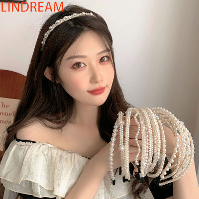 LINDREAM ที่คาดผมไข่มุกนางฟ้าคนดังอินเทอร์เน็ต 2022 ที่คาดผมใหม่ออกไปข้างนอกทุกการแข่งขันกิ๊บติดผมผ้าโพกศีรษะมัดผม