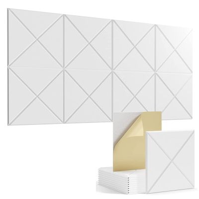 16PCS Self-Adhesive Acoustic Panels,Square Sound Proof Foam Panels,12x12x0.4In High Density Soundproof Wall Panels