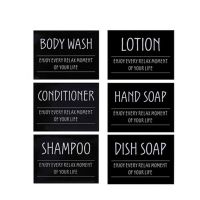 Bathroom Bottles Label Stickers Cosmetic Lotion Soap Dispenser Sings Posted Labels Waterproof Shampoo Conditioner Labels Showerheads