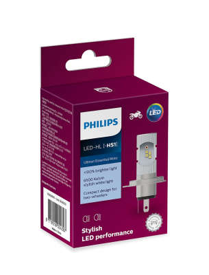 PHILIPS หลอดไฟหน้า มอเตอร์ไซค์ บิ๊กไบค์ รุ่น Ultinon essential LED 6000K สว่างขึ้น +100% +150%  ของแท้ 100% H4 HS1 M5