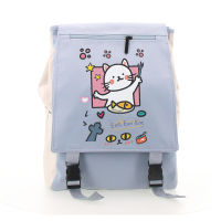 New Korean Cute Cat Printing Schoolbag Backpack Large-capacity Campus Female Student Shoulder Bag