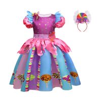 Kids Sweet Lollipop Candy Dress Carnival Party Little Girl Birthday Fancy Rainbow Tutu With Hairband Children Ball Gown Clothes  by Hs2023