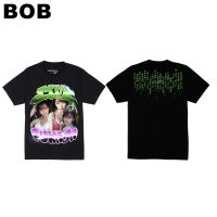 BoB-QWT158-1 เสื้อยืดสีดำ พิมพ์ด้วยระบบ DTG Bootleg EimiSMLXL-3XL