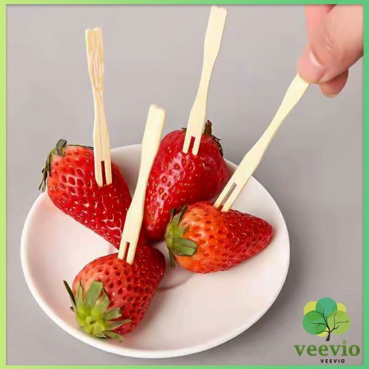 veevio-ส้อมจิ้มผลไม้-แท่งไม้ไผ่ผลไม้-ไม้ไผ่-ส้อมขนม-fruit-bamboo-sticks