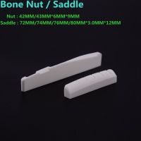 KR-1pc 6 String  Guitar Bone Nut  and Bridge Saddle Made of Real Bone for acoustic/ electric guitar parts and accessories