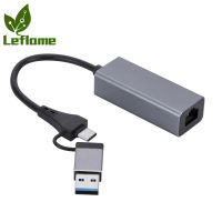 Leflame Usb 3.0 Hub Gigabit Ethernet Type-C ไปยังอะแดปเตอร์เครือข่าย USB-C ไปยังพอร์ต Lan Rj45 3พอร์ตแยก Usb3.0