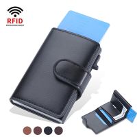 【Layor shop】 Rfid Card Holder Wallets Men Slim Thin Mini Bank Credit Cardholder Case Black Magic Trifold Minimalist Smart Wallet Porte Carte