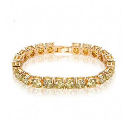 Luxury Tennis bracelet White Gold Filled 8mm AAAAA Zircon cz Silver Colors Party Wedding bracelets for women Fashion Jewerly
