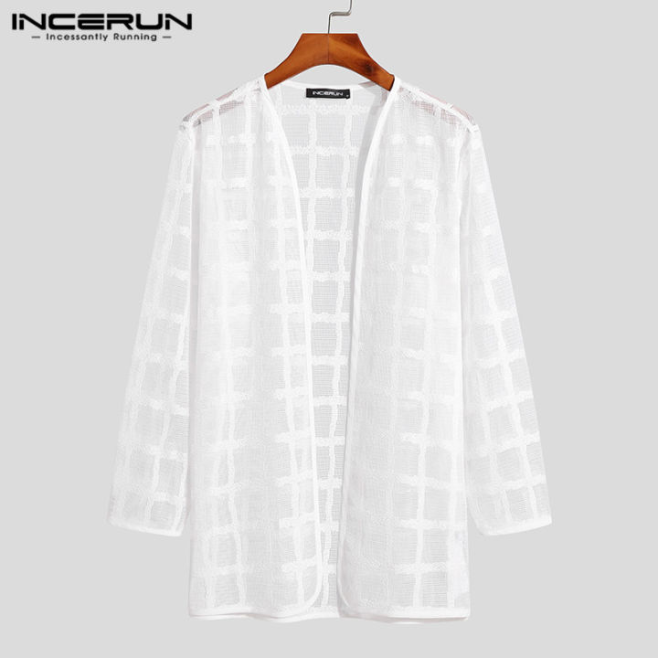 incerun-เสื้อแจ็คเก็ตมีฮู้ดลายสก็อตหน้ายาวคาร์ดิแกน-ชุดลำลอง-3