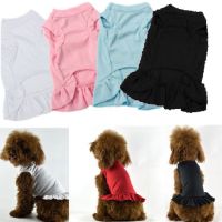 Ruffle Dress Dog Clothes Soft Vest Skirt Dog Skirt Spring and Summer Solid Color Dog Dress Dresses