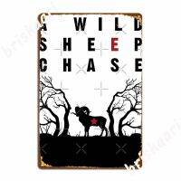 ป้ายโลหะไล่ล่า Wild Sheep ตกแต่งห้องนั่งเล่นคลับปาร์ตี้โล่ดีบุกป้ายโปสเตอร์ 20 * 30 ซม