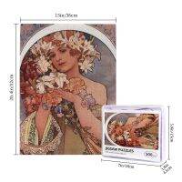 Alfons Mucha La Fleur, 1897 Wooden Jigsaw Puzzle 500 Pieces Educational Toy Painting Art Decor Decompression toys 500pcs