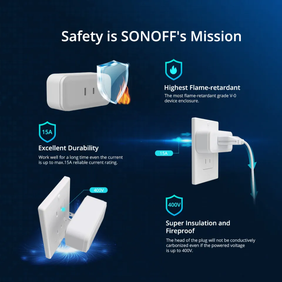 Sonoff Iplug S40 Us 15a Wifi Smart Plug Wireless Power Socket