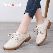 Dosreal Màu Trơn Nữ OXFORD Flat PU Thời Trang Casual Hoang Nam Nữ