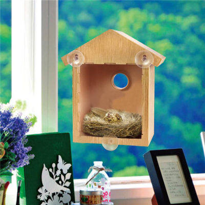 ไม้รังนกกลางแจ้งถ้วยดูดที่มองเห็นนกบ้านสวนหน้าต่าง birdhouse ตู้ภาชนะบรรจุอาหารบ้านป้อนนกเครื่องมือ