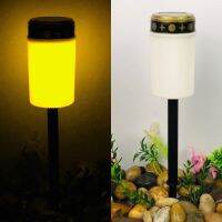 【CW】 2pcs Solar Powered LED Outdoor Candle Creative Tomb Lantern Lamp Festival Party Decoration Garden Light