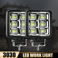 4นิ้วสแควร์ LED Pod แสง48LED แสงทำงาน6หลุม48วัตต์แถบแสง6000LM 6500พันสีขาวออฟโร้ดเรือขับรถแสงรถยนต์รถบรรทุกรถแทรกเตอร์