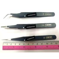 Cadik Tweezer แหนบสแตนเลสเคลือบ epoxy ชุด 3ตัว คุณภาพดีแข็งแรง แม่เหล็กดูดไม่ติด