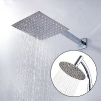 Round   Square Stainless Steel Ultra-thin Showerheads 8 Inch Rainfall Shower Head Rain Shower Chrome Finish