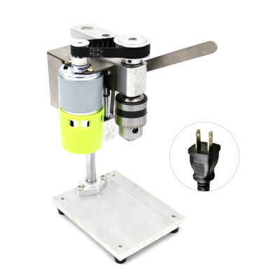 Mini Drill Press for Bench Drilling Machine Variable Speed Drilling Chuck 1.5-10mm For DIY Wood Metal Electric Tools Miniature Small Bench Drill DIY Pure Aluminum Small Bench Drill High Precision