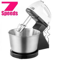 Stainless Barrel Stand Mixer Electric Desktop Food Cream Mixer Kitchen 7 Speed Table Baking Cake Dough Mixer Egg Beater Blender