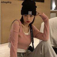 T-shirts Women Sexy Party Hollow Out Design Ins Popular Korean Chic Fall Ladies Crop Top All-match Street Style Femme Clothing