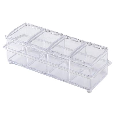 Clear Seasoning Rack Kitchen Spice Pots,Storage Container Condiment Jars Kitchen with Cover and Spoons