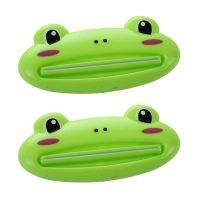 2 Pcs Green Plastic Frog Shaped Toothpaste Squeezers