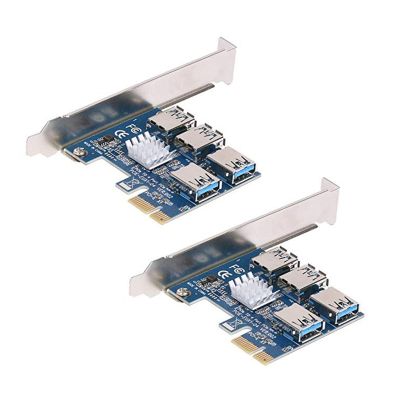 2X PCI-E to PCI-E Adapter 1 Turn 4 PCI-Express Slot 1X to 16X USB 3.0 Mining Special Riser Card PCIe Converter
