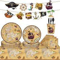 ใหม่ Pirate Treasure Hunt Theme เด็กทิ้งอุปกรณ์ตกแต่งงานเลี้ยงวันเกิด-Cailine