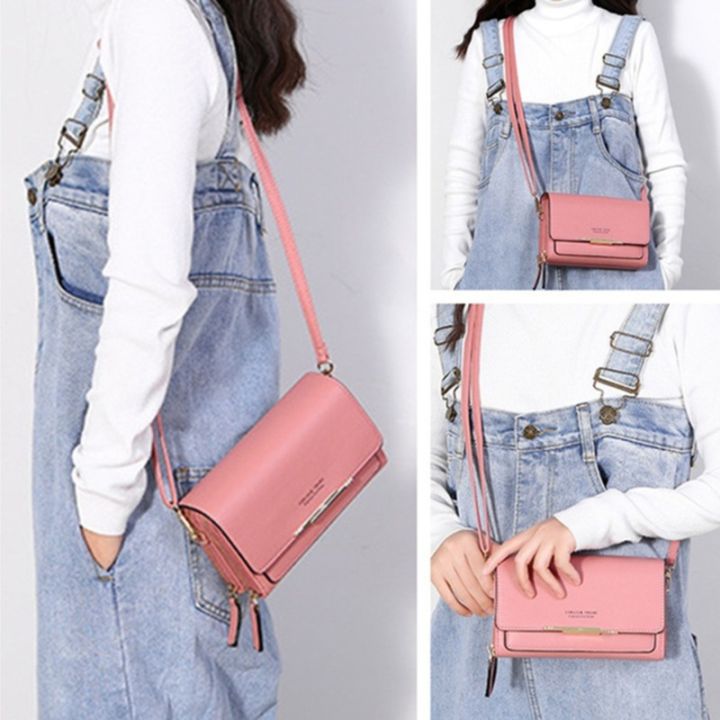 Women's Fashion Large-capacity Multi-function Shoulder Messenger Wallet  Medium and Long Clutch Bag Casual Simple Coin Purse