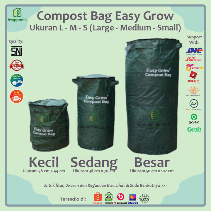 Compost Bag Easy Grow Tas Pembuat Kompos Pengolah Limbah dan Sampah