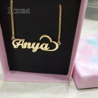 ✧✤❆  Titanium steel Custom name necklace customizationheart-shaped Persoalized pendant clavicle