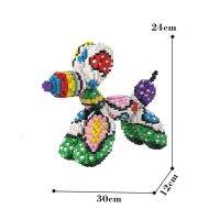 ลูกโป่งบล็อกตัวต่อนาโนสำหรับสุนัขศิลปะนอร์ดิก3880ชิ้นส่วนประกอบ DIY หลากสี3D โมเดลเพชรขนาดเล็กอิฐของขวัญของเล่นสำหรับ Ks