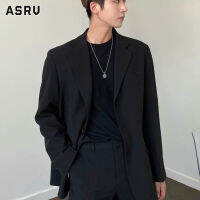 ASRV เสื้อเบลเซอร์เสื้อชุดลำลองทรงหลวมของผู้ชายสีดำเสื้อพรีเมียม