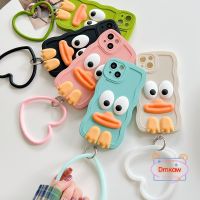 Funny Duck Wave Case For Samsung Galaxy S23 S22 S21 S20 Plus Ultra S23+ S22+ S21+ S20+S20+FE Soft Case+Love Heart Bracelet