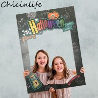 Chicinlife อุปกรณ์ตกแต่งกรอบบูธถ่ายภาพฮาโลวีน1ชิ้นพร้อมกะโหลกศีรษะฟักทองปาร์ตี้ฮาโลวีนที่มีความสุขบูธถ่ายรูป