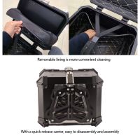 Universal Black 45L รถจักรยานยนต์ Adventure Aluminium Top Case กล่องท้ายกระเป๋าเดินทาง