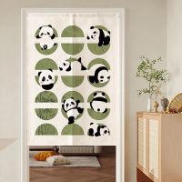 Modern Chinese style flowers and birds kitchen divider 120CM big door curtain with rod 95 80 75 landscape bedroom 180 200CM long partition Living room divider half curtain doorway Japanese style short animal door curtain