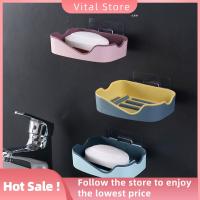 VITAL STORE สร้างสรรค์และสร้างสรรค์ ไม่มีการเจาะรู อุปกรณ์ติดผนัง พลาสติกทำจากพลาสติก กล่องเก็บสบู่ ชั้นเก็บของชั้น กล่องสบู่ระบายน้ำ การจัดระเบียบ