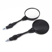 Foldable Motorcycle Rearview Mirror 2Pcs Round 10MM Scooter E-Bike Rear View Mirrors Back Side Convex Mirror For KTM KLX