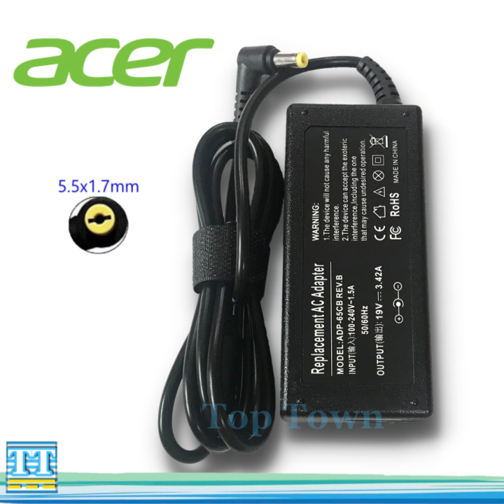 acer-adapter-19v-3-42a-ขนาดหัว-5-5-1-7mm-หัวเหลือง-อะแดปเตอร์โน๊ตบุ๊ค-สายชาร์จโน๊ตบุ๊ค-อแดปเตอร์-อะแดปเตอร์-สายชาร์จ-สายชาร์ต-สายชาร์ท-power-cord