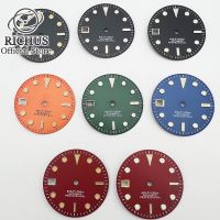 29Mm Watch Dial Crown Date Window Clockat Nine O Clock Sterile Dial Green Luminous Fit NH 35 NH36 Movement Custom Logo