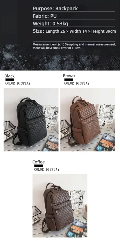 Backpack Trend PU Leather Leisure Portable Business Computer Bag