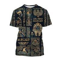 2023 new arrive- xzx180305   2023 Egyptian Style Short Sleeve T Shirt Half Sleeve 3D Printed T-Shirt Tops Men Women Retro Interesting Tshirt Europe Size